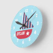 Sailboot Nautical for Kids Room Ronde Klok (Hoek)