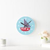 Sailboot Nautical for Kids Room Ronde Klok (Huis)