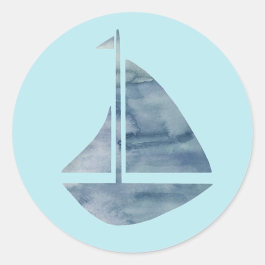 Sailboot Nautical Ocean Party Dank je Stickers (Voorkant)