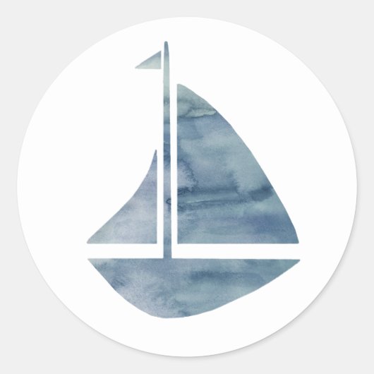 Sailboot Nautical Ocean Party Dank je Stickers (Voorkant)
