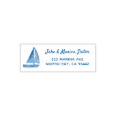Sailboot Nautical Sailing Theme Return Address Zelfinktende Stempel (Design)