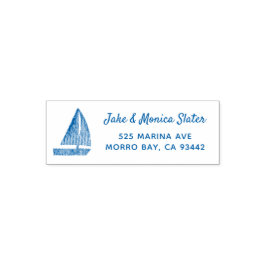 Sailboot Nautical Sailing Theme Return Address Zelfinktende Stempel