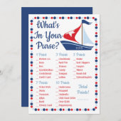 Sailboot Nautical What's in Your Purse Shower Game (Voorkant / Achterkant)
