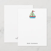 Sailboot Note Cars Notitiekaartje (Voorkant / Achterkant)