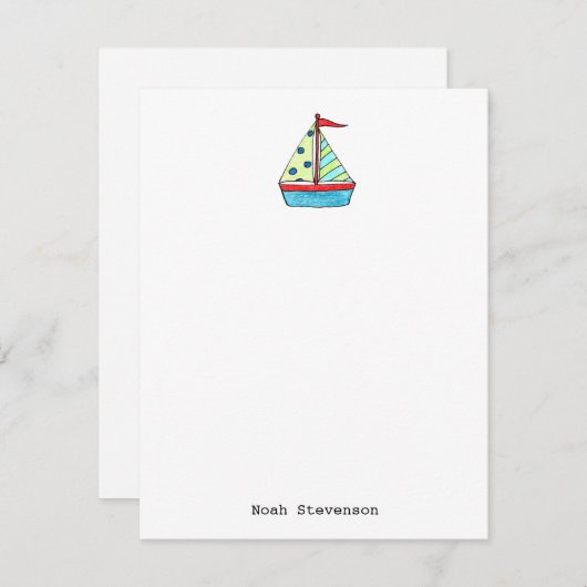 Sailboot Note Cars Notitiekaartje (Voorkant / Achterkant)