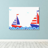 Sailboot Pair Canvas Afdruk (Insitu (Houten vloer))