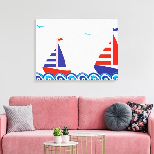 Sailboot Pair Canvas Afdruk (Insitu (Woonkamer))