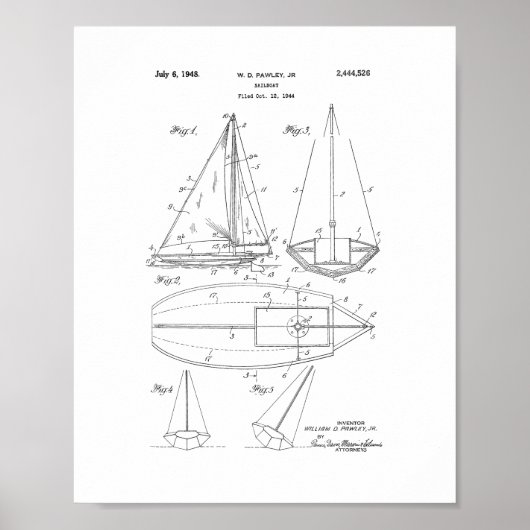 Sailboot Patent Poster (Voorkant)