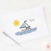 Sailboot PB Ovale Sticker (Envelop)