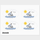 Sailboot PB Ovale Sticker (Vel)