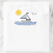 Sailboot PB Ovale Sticker (Tas)