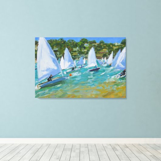 Sailboot Race Canvas Afdruk (Insitu (Houten vloer))