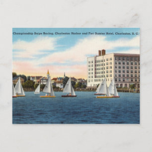 Sailboot Racing, Charleston Harbour, South Carolin Briefkaart