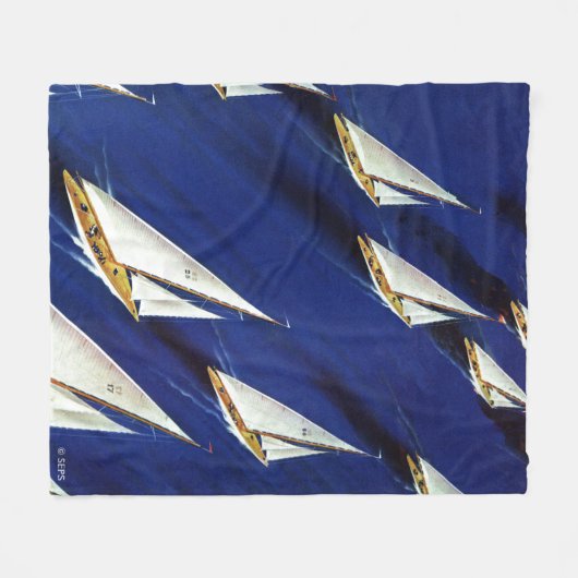 Sailboot Regatta van Ski Weld Fleece Deken (Voorkant (Horizontaal))