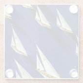 Sailboot Regatta van Ski Weld Glazen Onderzetter (Achterkant)