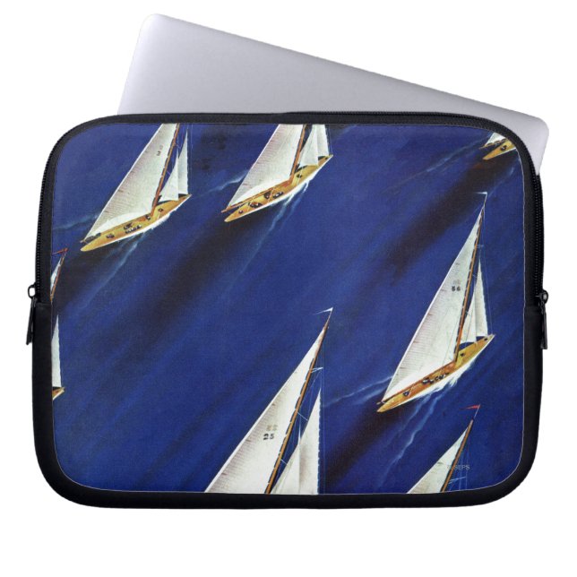 Sailboot Regatta van Ski Weld Laptop Sleeve (Voorkant)