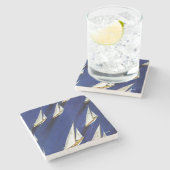 Sailboot Regatta van Ski Weld Stenen Onderzetter (Zijkant)