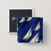 Sailboot Regatta van Ski Weld Vierkante Button 5,1 Cm (Voorkant /achterkant)