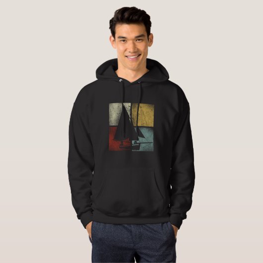 Sailboot Retro Hoodie (Voorkant volledig)