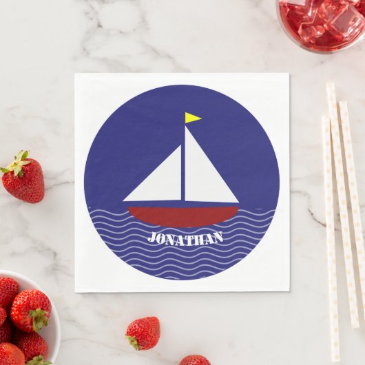 Sailboot Sailing Design Paper Napkins Servet (Insitu)