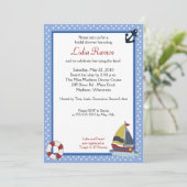 Sailboot Sailing Nautical 5x7 Vrijgezellenfeest Ui Kaart (Staand voorkant)