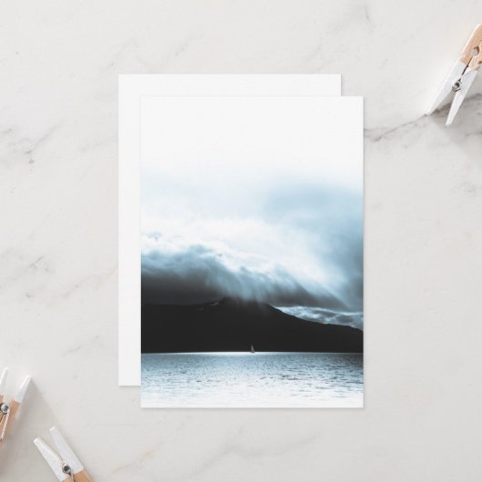 Sailboot Seascape Foto Kaart (Voorkant / Achterkant in situ)