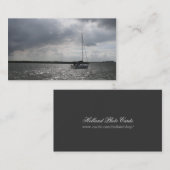 Sailboot Storm Sky Small Photo Card Visitekaartje (Voorkant / Achterkant)