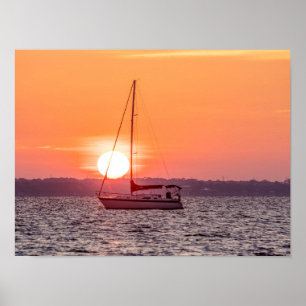 Sailboot Sunrise Poster