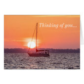 Sailboot Sunrise Thinking of You Card (Voorkant Horizontaal)