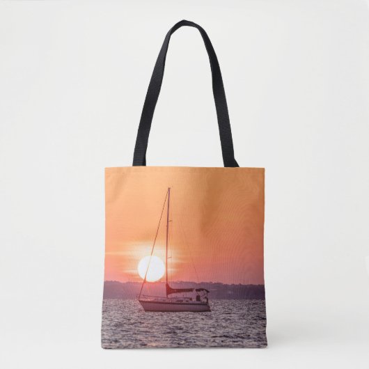 Sailboot Sunrise Tote Bag (Voorkant)