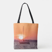 Sailboot Sunrise Tote Bag (Achterkant)