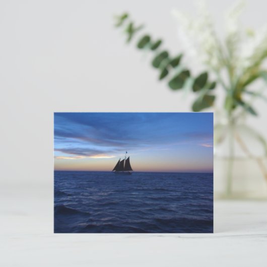 Sailboot sunset briefkaart (Staand voorkant)
