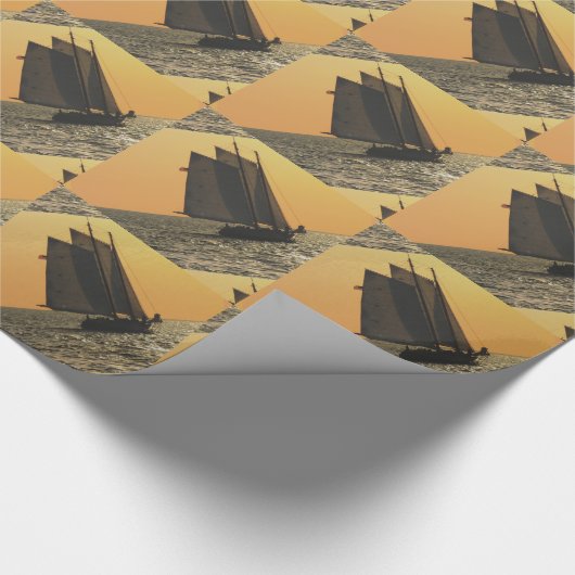 Sailboot sunset cadeaupapier (Hoek)