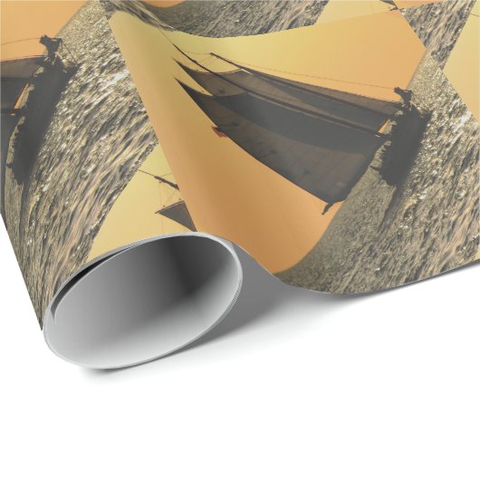 Sailboot sunset cadeaupapier (Rol Hoek)