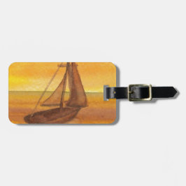 Sailboot Sunset Golden Sky Sails Bagagelabel