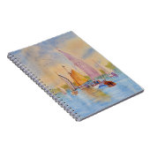 Sailboot Sunset Sailing Notitieboek (Rechterzijde)