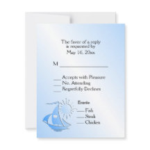 Sailboot Theater RSVP met menukeuze van entree