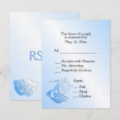 Sailboot Theater RSVP met menukeuze van entree Kaartje (Voorkant / Achterkant)