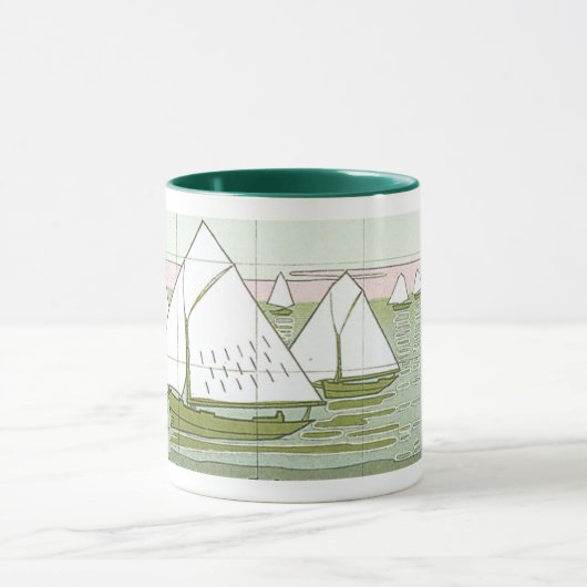 Sailboot Tile Art Coffee Mok (Midden)