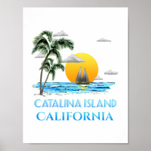 Sailboot van Catalina Island California Poster
