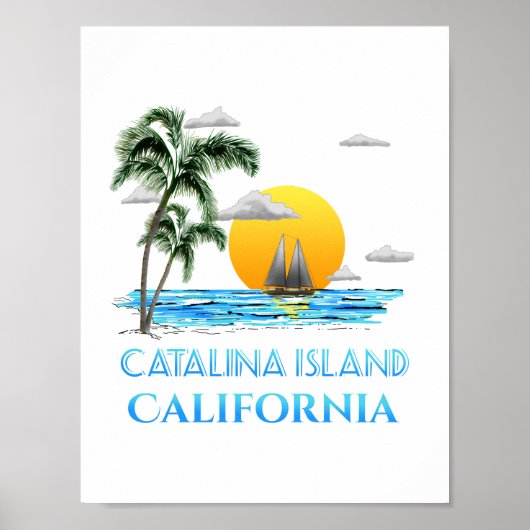 Sailboot van Catalina Island California Poster (Voorkant)