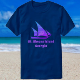 Sailboot van Sint-Simons Island T-shirt