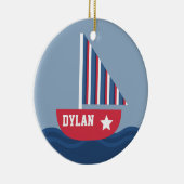 Sailboot voor kinderen keramisch ornament (Rechts)