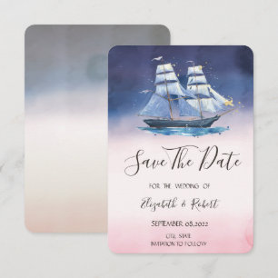 Sailbootsterren op Zee Nautical Save the Date