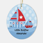 Sailboten Big & Little Brother kerstversiering Keramisch Ornament (Links)