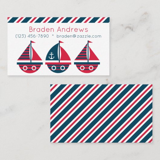 Sailboten en Kaarten voor contact Visitekaartje (Voorkant / Achterkant)
