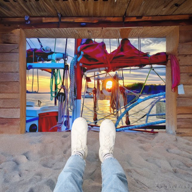 Sailboten en Sunset Lopez Island Welcome Mat (Creator heeft geüpload)