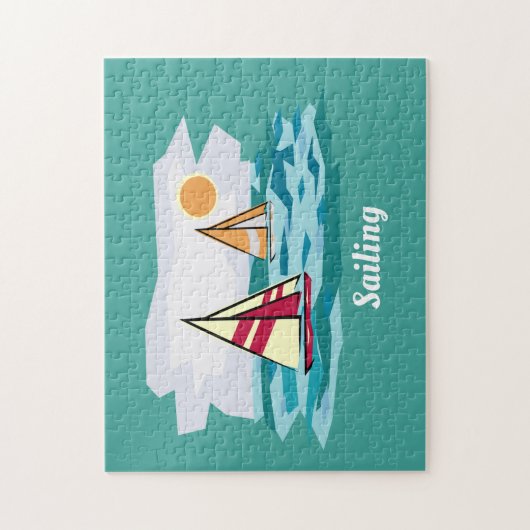 Sailboten Ontwerp Jigzaag Puzzle Legpuzzel (Verticaal)