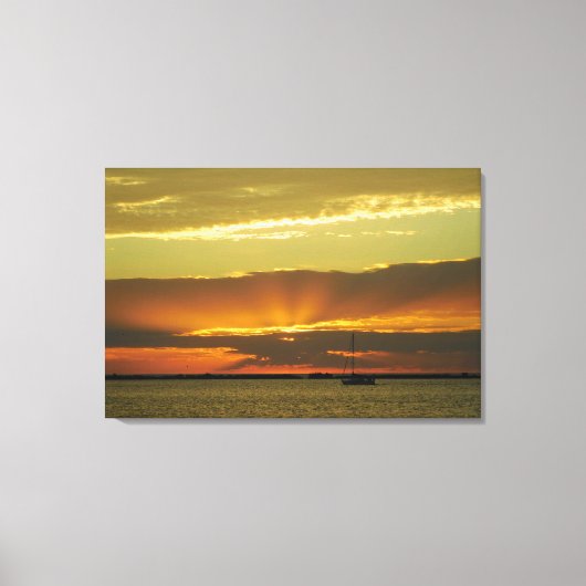 Sailen in de Sunset Wrapped Canvas Print (Voorkant)