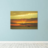 Sailen in de Sunset Wrapped Canvas Print (Insitu (Houten vloer))